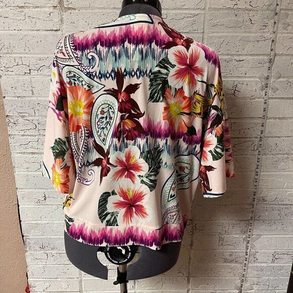 NWT Chico's Floral Wrap/jacket Kimono 1 (Med 8) - Picture 6 of 9